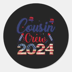 Sticker Rond 4 juillet Équipage Cousin Pour Enfants Enfants Enf
