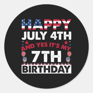Sticker Rond 4 juillet Et oui c'est mon 7e anniversaire d'indép