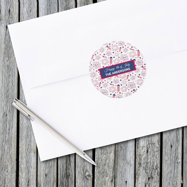 Sticker Rond 4 juillet Fête de l'Indépendance BBQ (Créateur téléchargé)