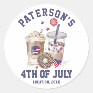 Sticker Rond 4 juillet Fête de l'Indépendance de la Réunion fam