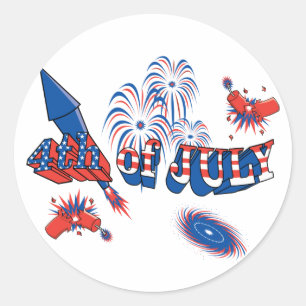 Sticker Rond 4 juillet feux