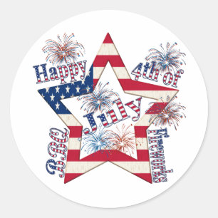 Sticker Rond 4 juillet heureux