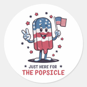 Sticker Rond 4 juillet juste ici pour la sucette patriotique