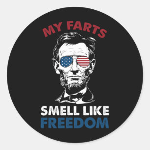 Sticker Rond 4 juillet Mes Farts Sentent Comme Liberté Abraham