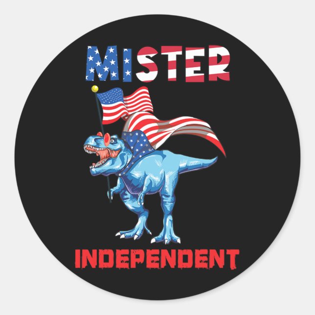 Sticker Rond 4 juillet Mister Independent Usa Drapeau Patriotiq (Devant)