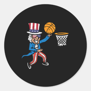 Sticker Rond 4 juillet oncle de basket Sam America Hommes garço