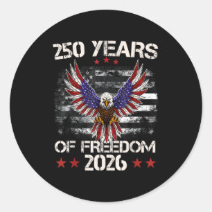 Sticker Rond 4 juillet patriotique 250e anniversaire 250 ans