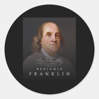Sticker Rond 4 juillet Père fondateur Ben Benjamin Franklin Tee