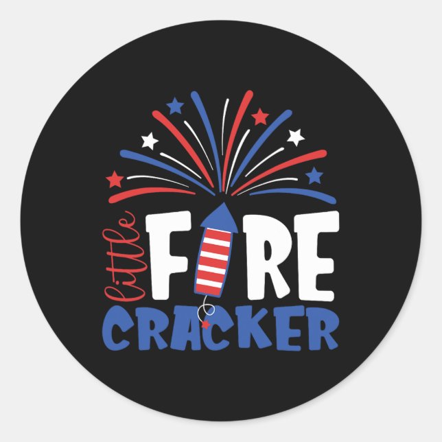Sticker Rond 4 juillet petit pétard pour bébé (Devant)