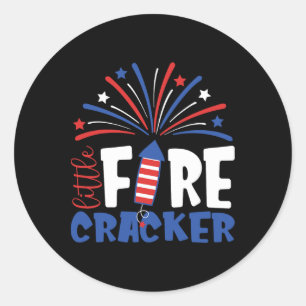 Sticker Rond 4 juillet petit pétard pour bébé