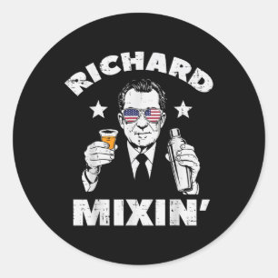 Sticker Rond 4 juillet Richard Mixin Nixon Président Patriot