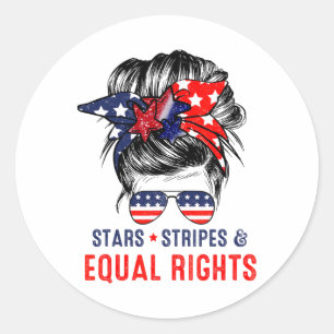 Sticker Rond 4 juillet Stars Stripes Et Égalité Des Droits Des