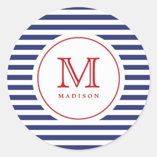 Sticker Rond 4 juillet Stick de la partie Monogramme de la Mari