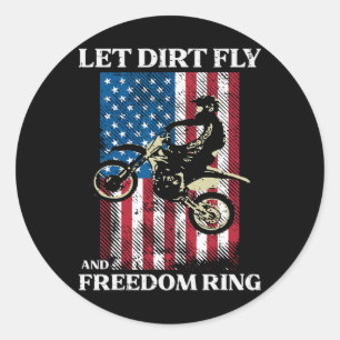 Sticker Rond 4 juillet Vélo Dirt Motocross America Vélo Hommes