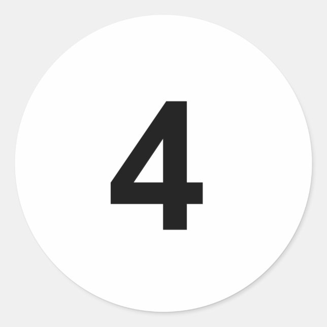 Sticker Rond 4 - numéro quatre (Devant)