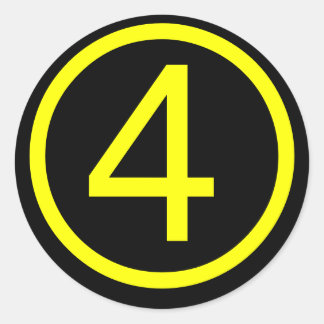 Sticker Rond 4 - numéro quatre