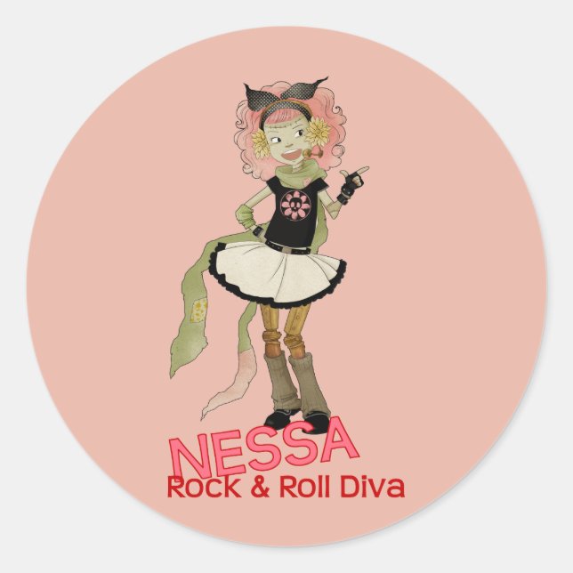 Sticker Rond 4 Petits monstres - Nessa (Devant)