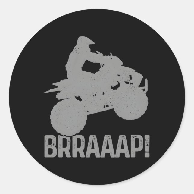 Sticker Rond 4 Roue Braap Quad Vélo Atv équitation (Devant)