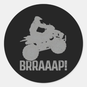 Sticker Rond 4 Roue Braap Quad Vélo Atv équitation