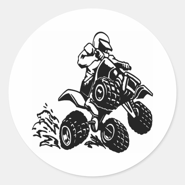 Sticker Rond 4 roues Quad Racing (Devant)