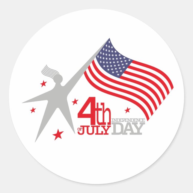 Sticker Rond 4 th of JULY INDEPENDENCE Day (Devant)
