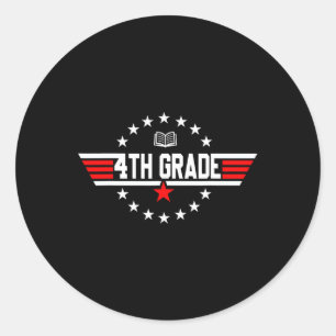Sticker Rond 4e année 4e année Retour à l'école Premier jour Bo