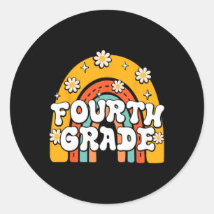 Sticker Rond 4e année Première journée École Retour à l'école T