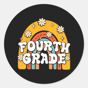 Sticker Rond 4e année Première journée École Retour à l'école T