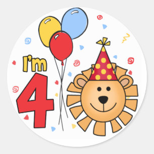 Sticker Rond 4e anniversaire du Lion Face