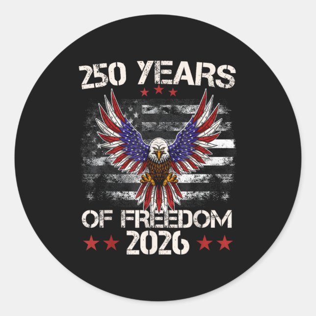 Sticker Rond 4th of july patriotic 250th anniversary 250 years4 (Devant)