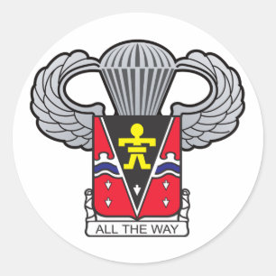 Sticker Rond 509e crête aéroportée avec ailes aéroportées