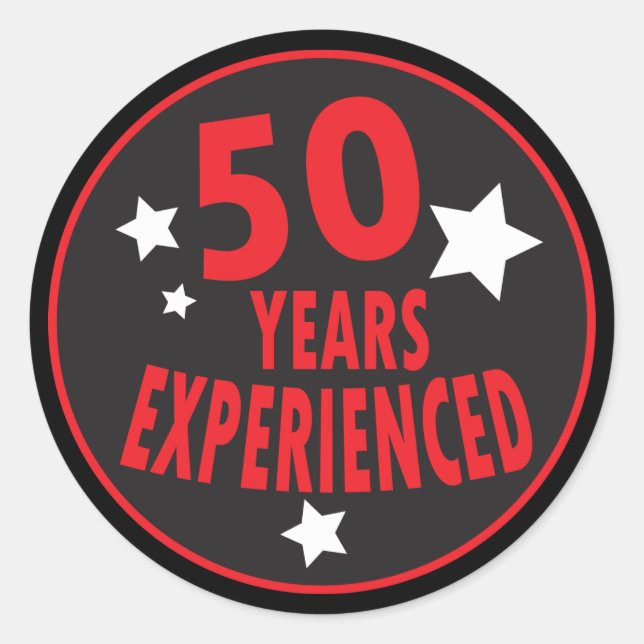 Sticker Rond 50 ans d'expérience | 50e anniversaire (Devant)