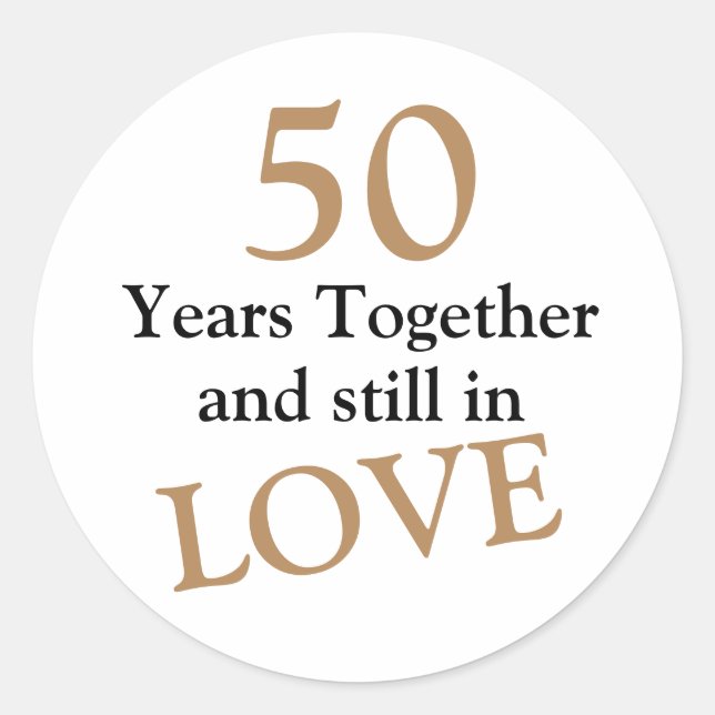 Sticker Rond 50 ans ensemble fête d'anniversaire Mariage (Devant)