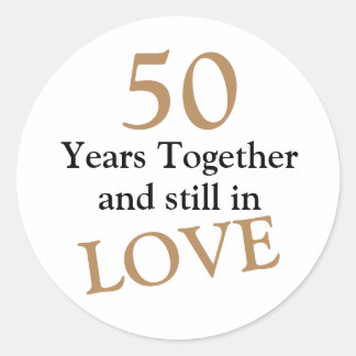 Sticker Rond 50 ans ensemble fête d'anniversaire Mariage