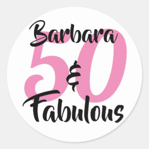 Sticker Rond 50 ans et Fabuleux Fête d'anniversaire personnalis