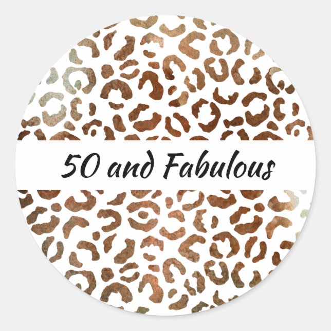 Sticker Rond 50 ans et Fabuleux Impression de Gros Chat Abstrai (Devant)