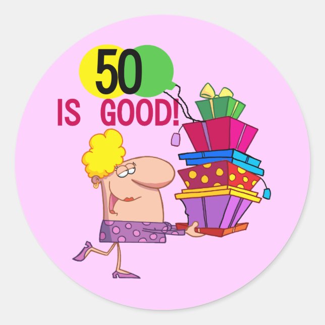 Sticker Rond 50 est de bons T-shirts et cadeaux (Devant)