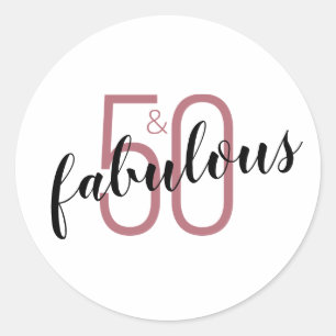 Sticker Rond 50 et fabuleuse 50e carte d'anniversaire