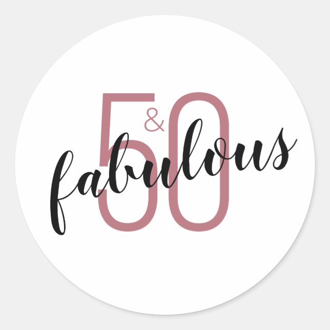 Sticker Rond 50 et fabuleuse 50e carte d'anniversaire (Devant)