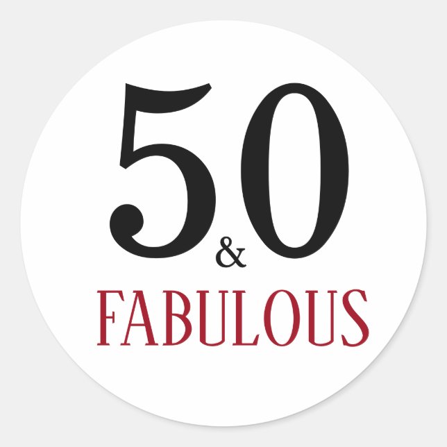 Sticker Rond 50 et Fabuleux anniversaire | Typographie 50e anni (Devant)