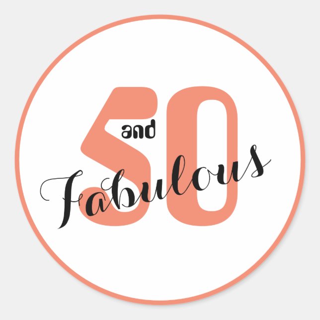 Sticker Rond 50 et fabuleux Corail 50e Anniversaire Envelope (Devant)