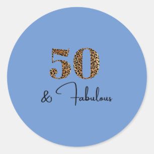 Sticker Rond 50 et fabuleux léopard