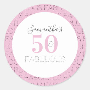 Sticker Rond 50 et fabuleux Pink Modern 50e anniversaire