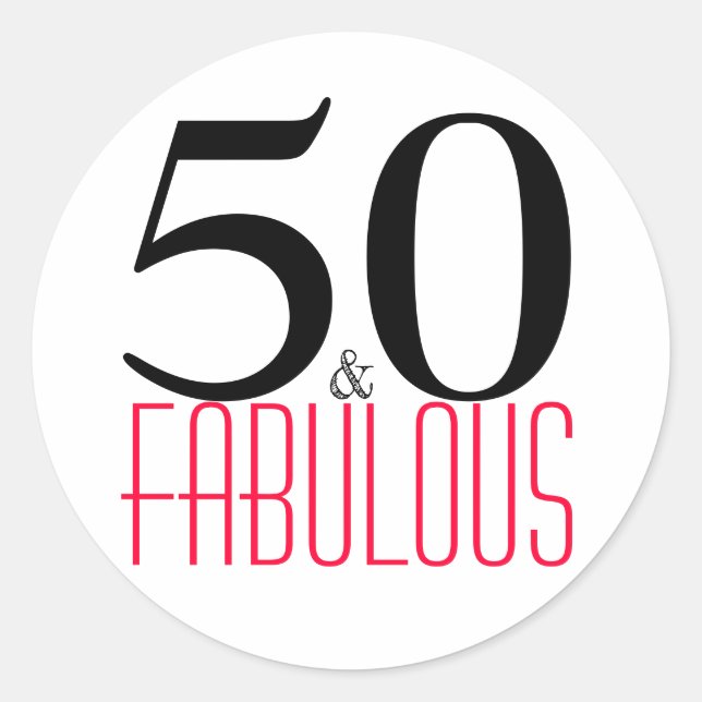 Sticker Rond 50 et fabuleux | Typographie 50e anniversaire (Devant)
