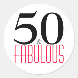 Sticker Rond 50 et fabuleux | Typographie 50e anniversaire