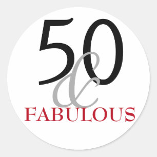 Sticker Rond 50 et fabuleux Typographie 50e anniversaire