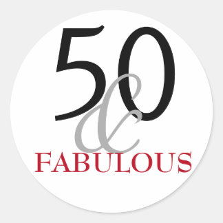 Sticker Rond 50 et fabuleux | Typographie 50e anniversaire