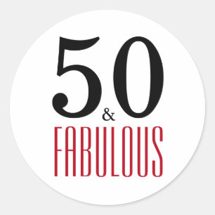 Sticker Rond 50 et fabuleux Typographie 50e anniversaire