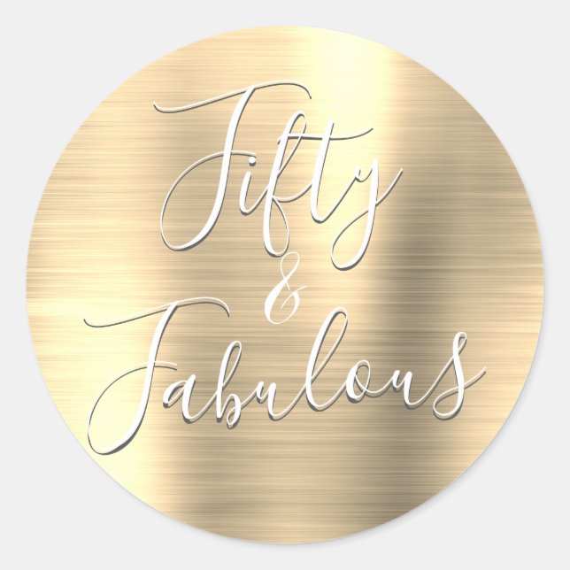 Sticker Rond 50 et Fabulous Luxury Gold Modern (Devant)