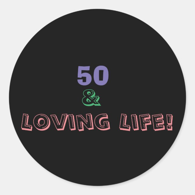 Sticker Rond 50 et vie amoureuse (Devant)